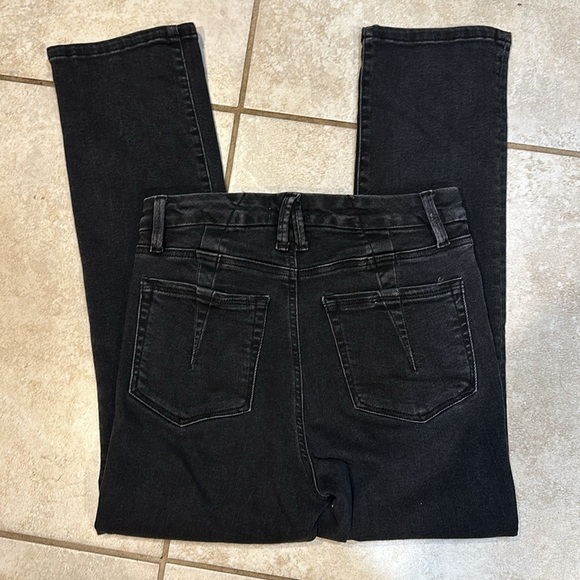 Good American Good Legs Straight Jeans 2 Washed Black - Picture 6 of 7
